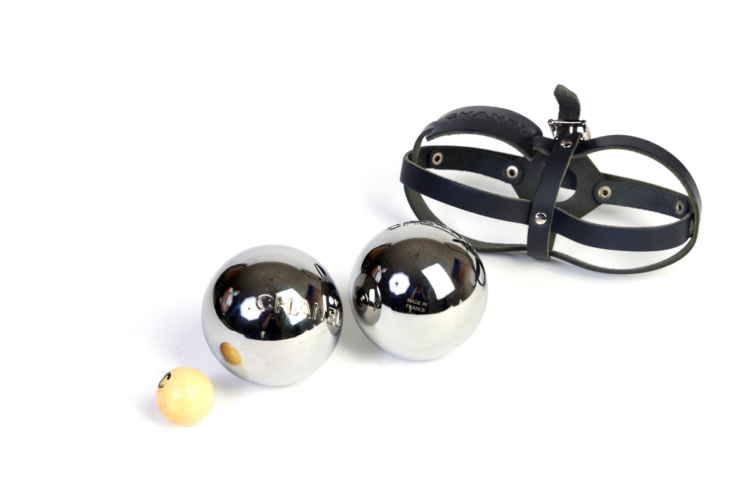 Black New Chanel Collectible Bocce Ball Set W/ Box