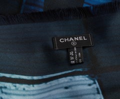 New Chanel Containers Blue Silk Shawl