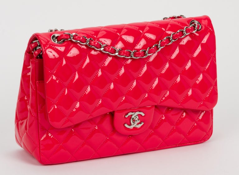 CHANEL bag JUMBO flap Pink patent leather Cruise 2013 NEW/box at 1stDibs