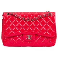 New Chanel Coral Patent Jumbo Double Flap Bag