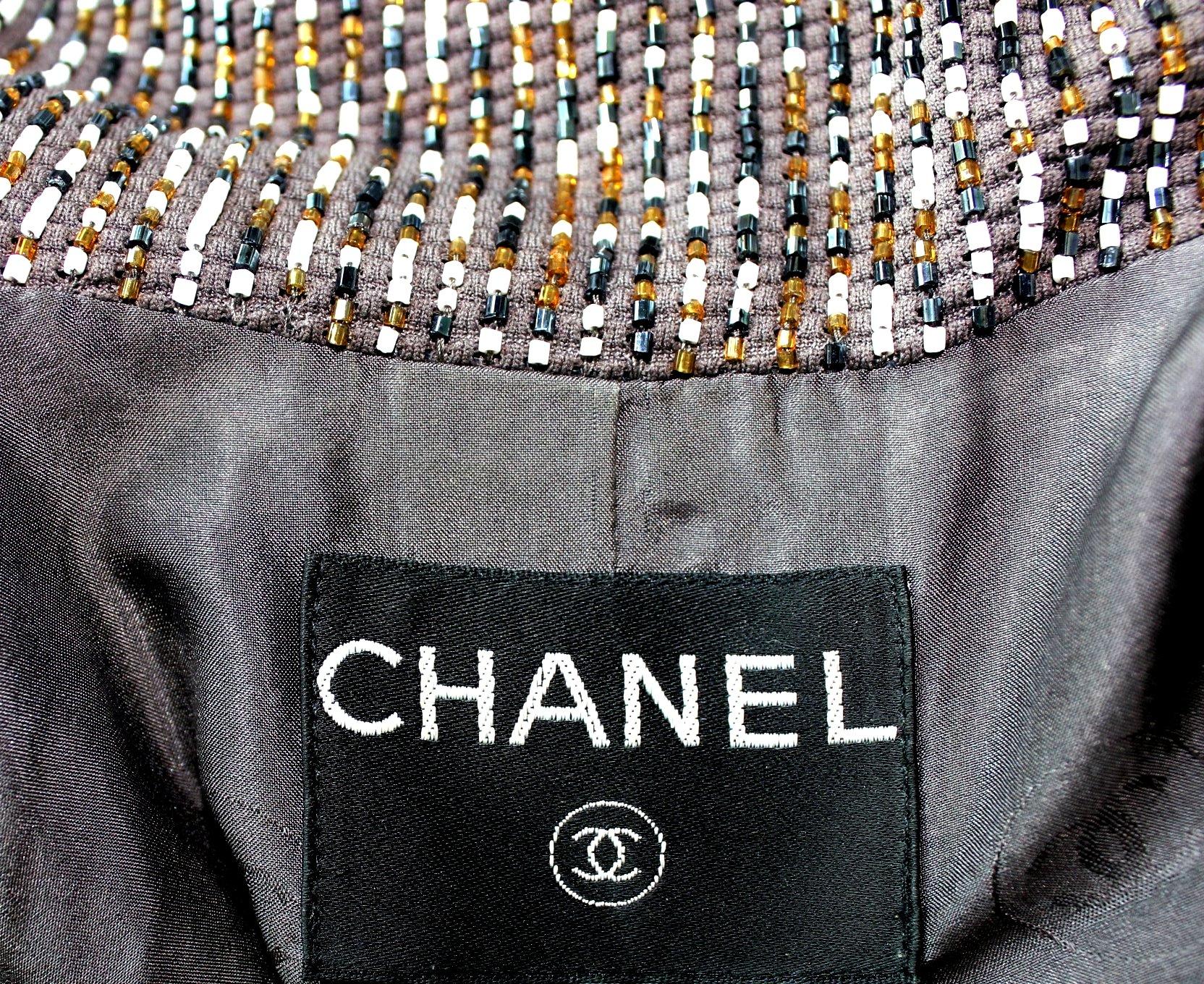 Chanel blazer de soirée entièrement perlé 34 en vente 1