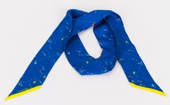 Chanel Electric Blue Coco Skier-Twilly-Schal von Chanel