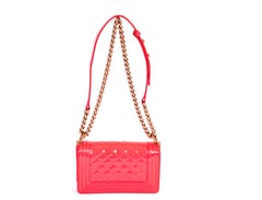New Chanel Fluorescent Patent Pink Boy Bag