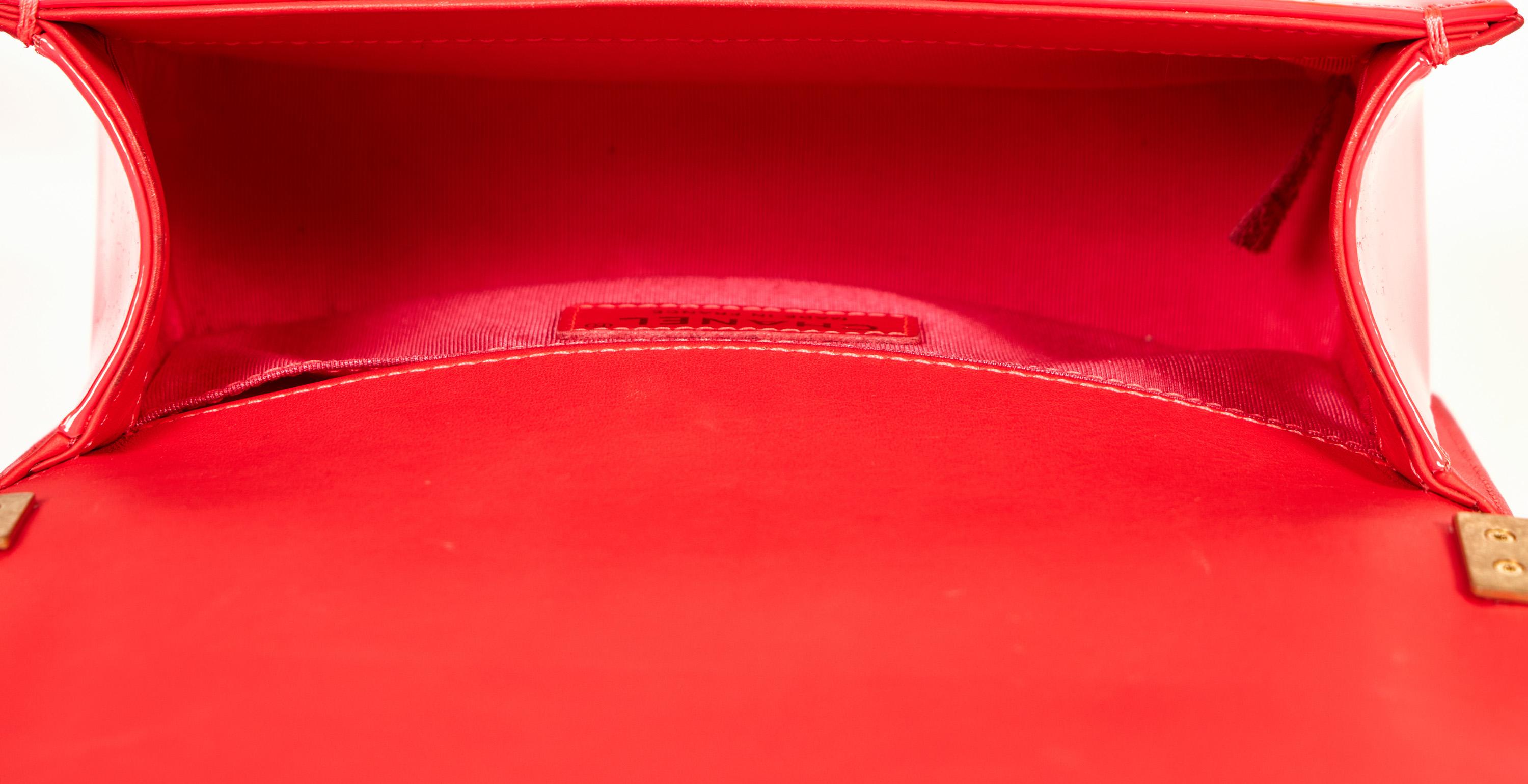 Women's New Chanel Fluorescent Patent Pink Boy Bag For Sale