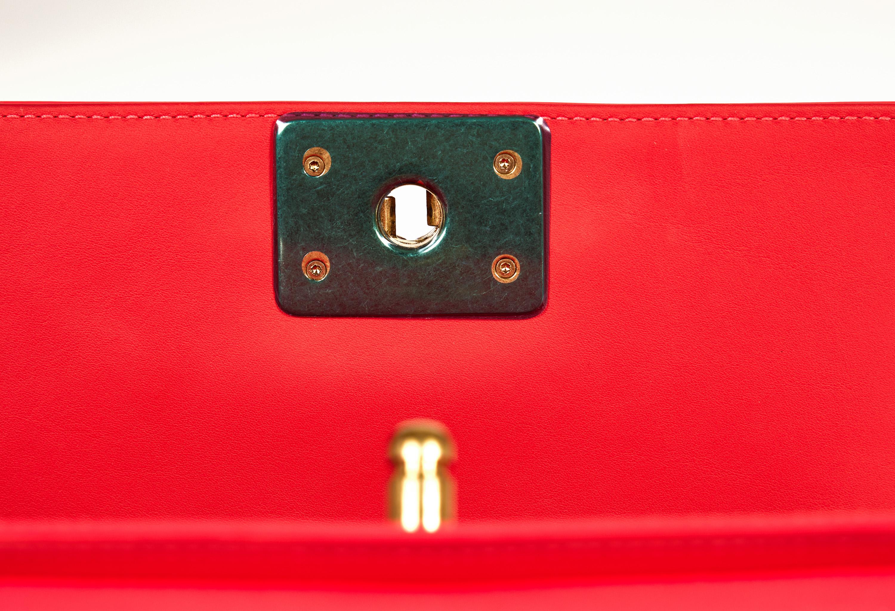 New Chanel Fluorescent Patent Pink Boy Bag For Sale 3