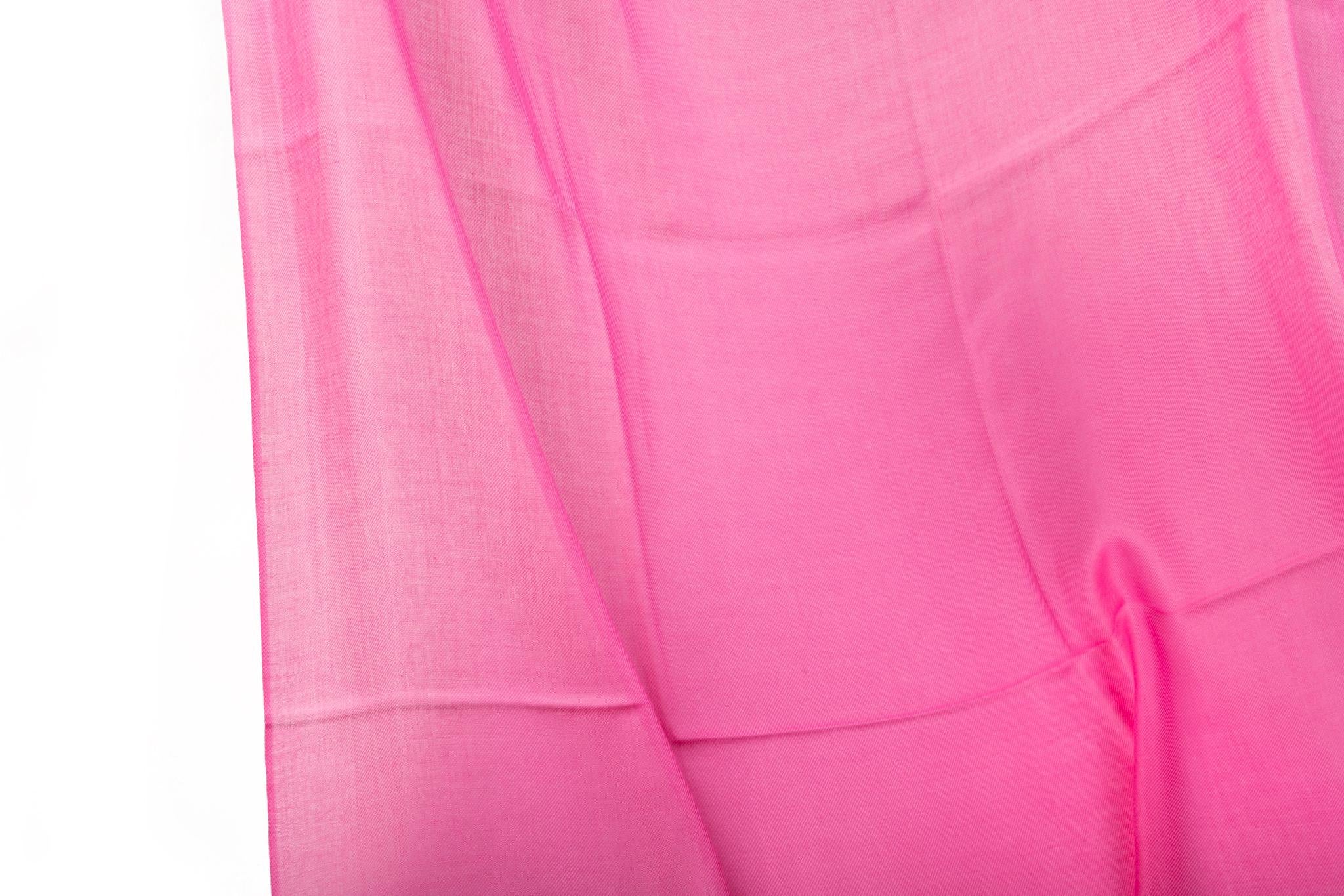 Pink New Chanel Fuchsia Light Cashmere Shawl For Sale