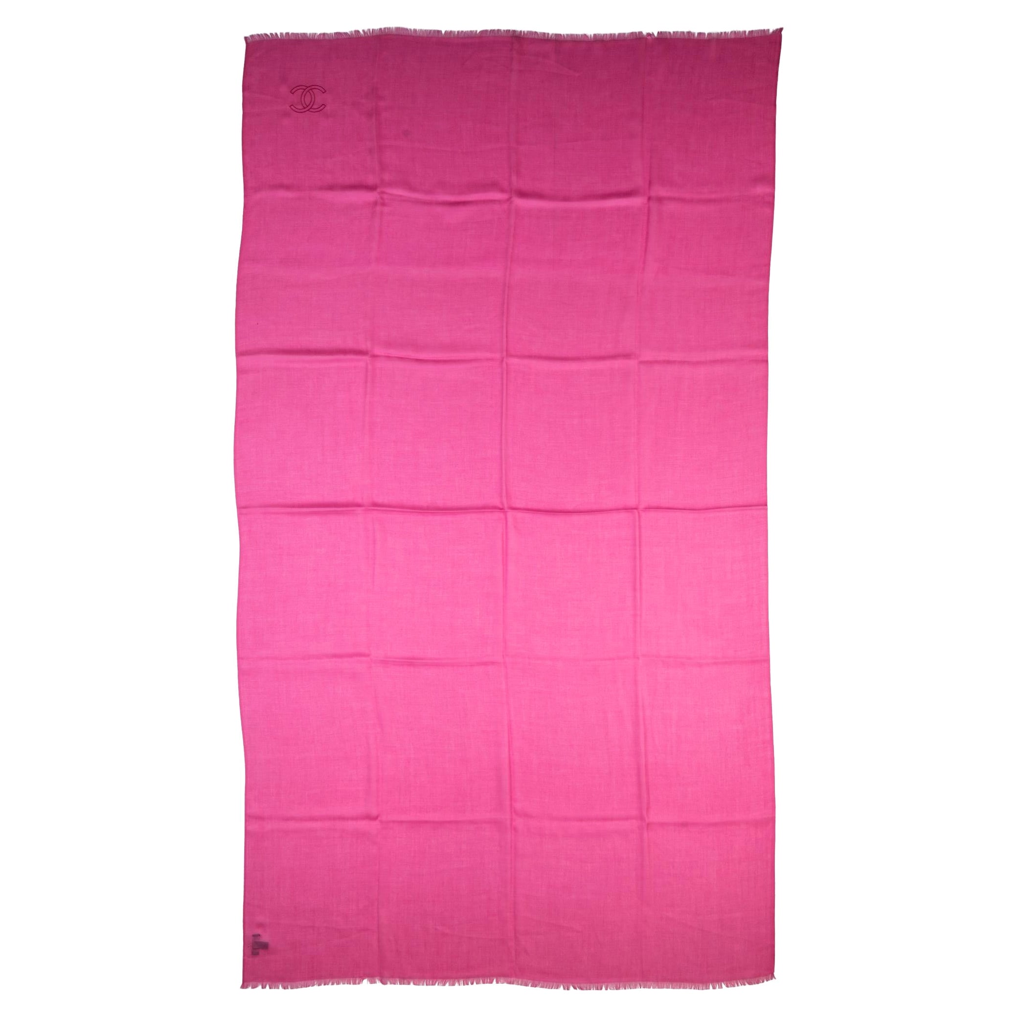 New Chanel Fuchsia Light Cashmere Shawl