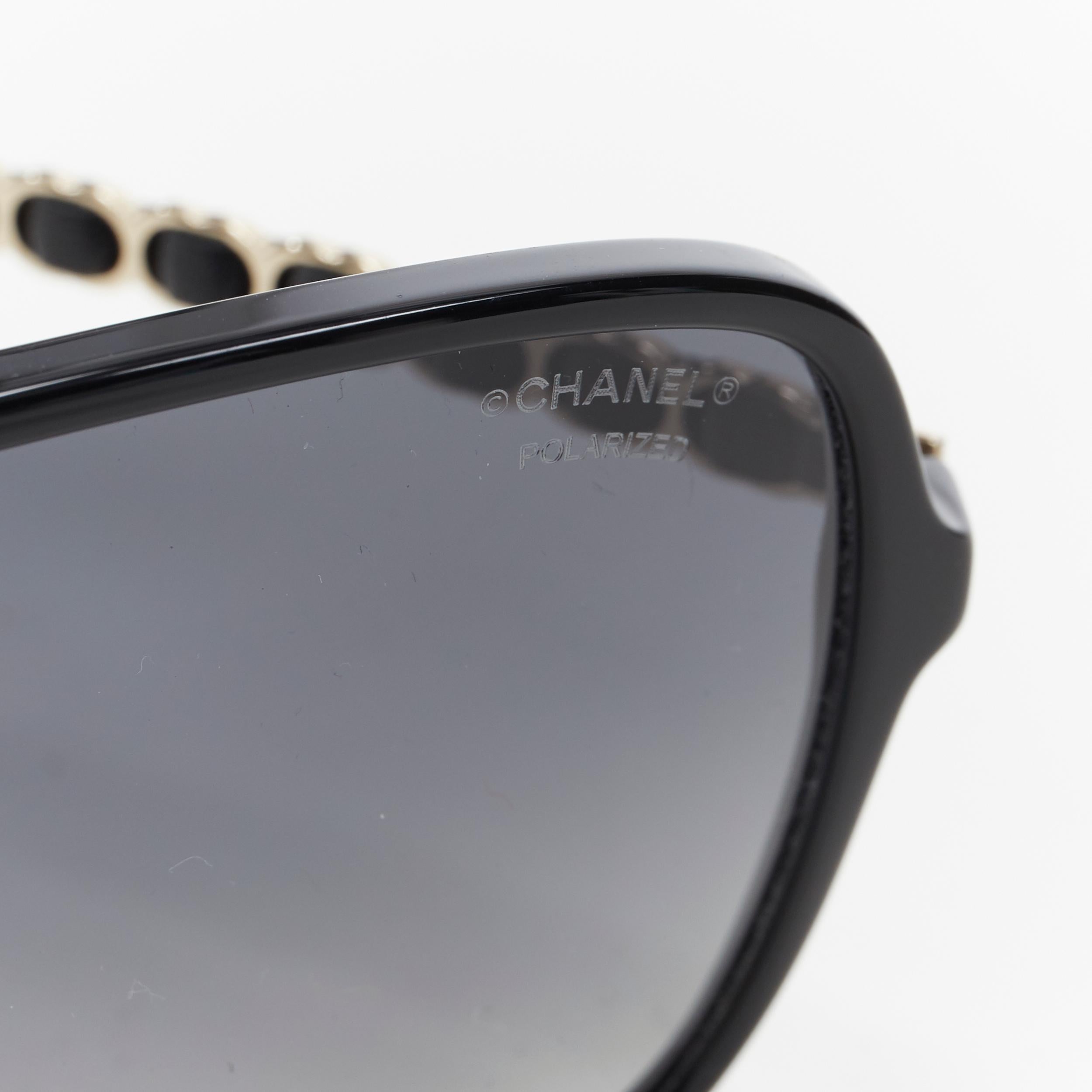 new CHANEL gold CC logo chain grey polarized sunglasses 5439-Q 622/S8 1