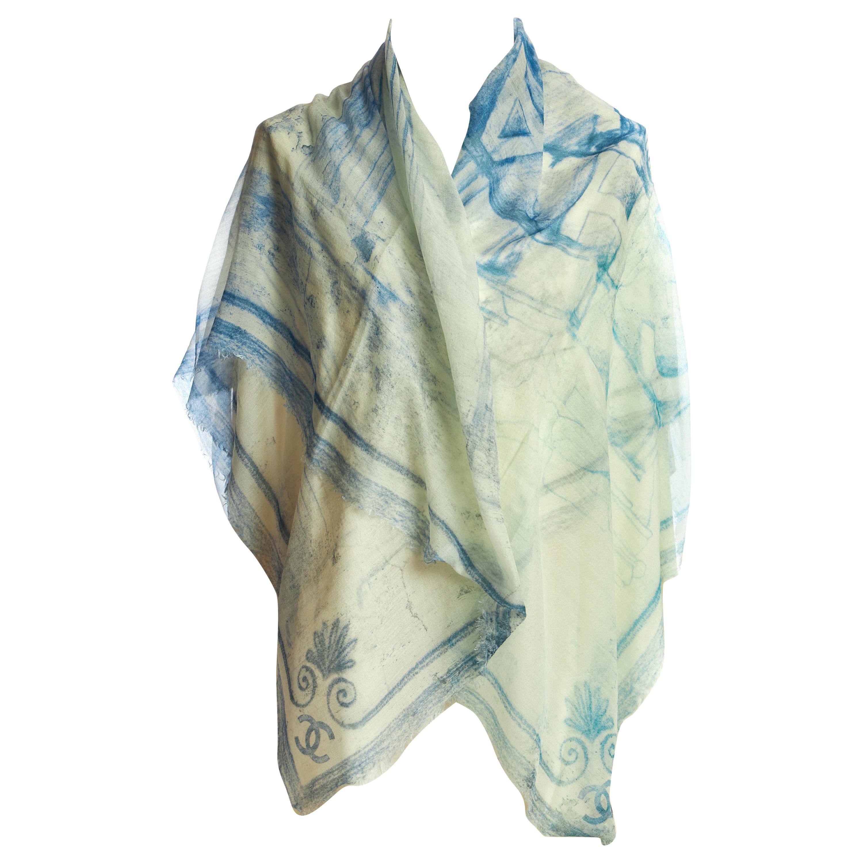 Chanel Kaschmirschal mit griechischem Logo von Greek Logo