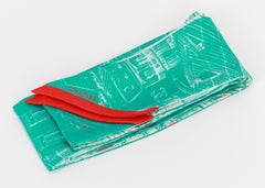 New Chanel Green Roofs Silk Twilly Scarf