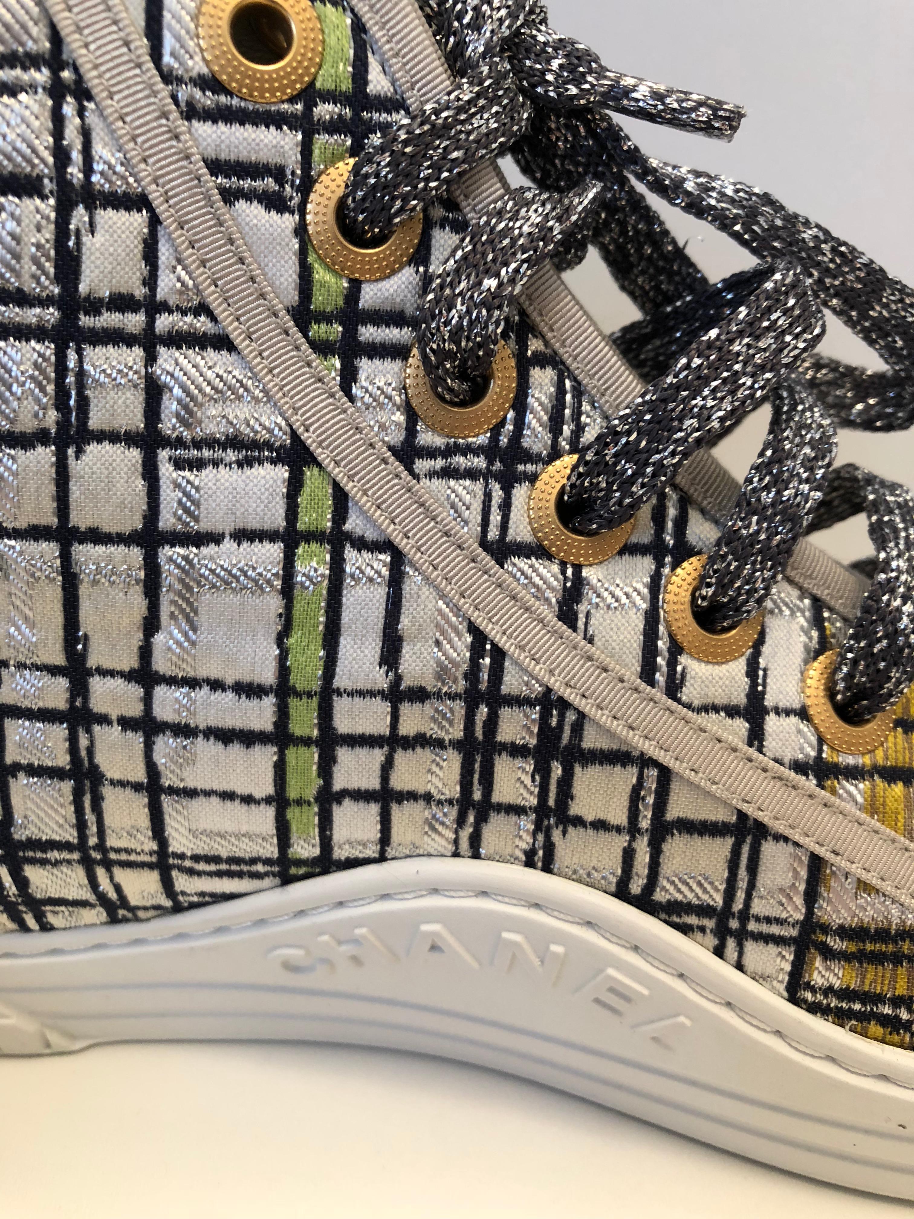 gold and silver chanel sneakers