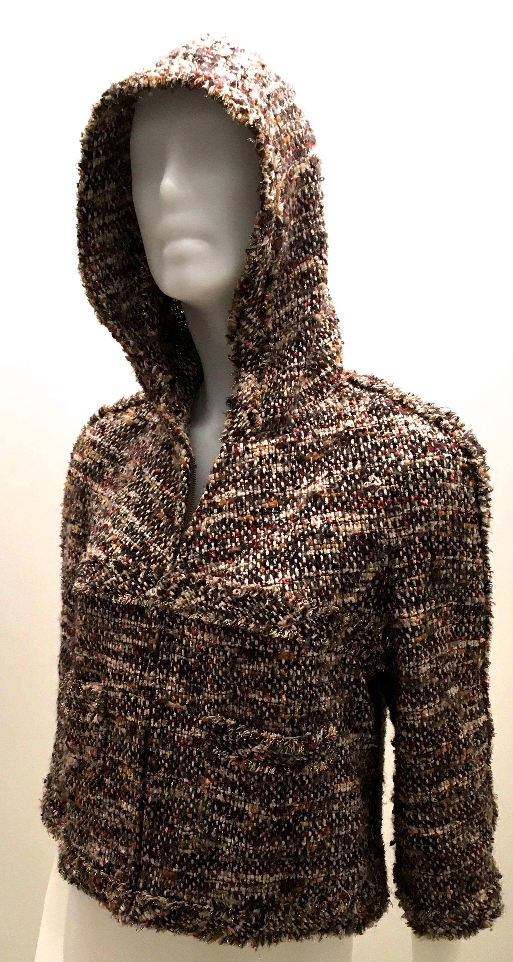  Chanel Jacket - Boucle - Fall Colors - Silver Tone Fabric 4