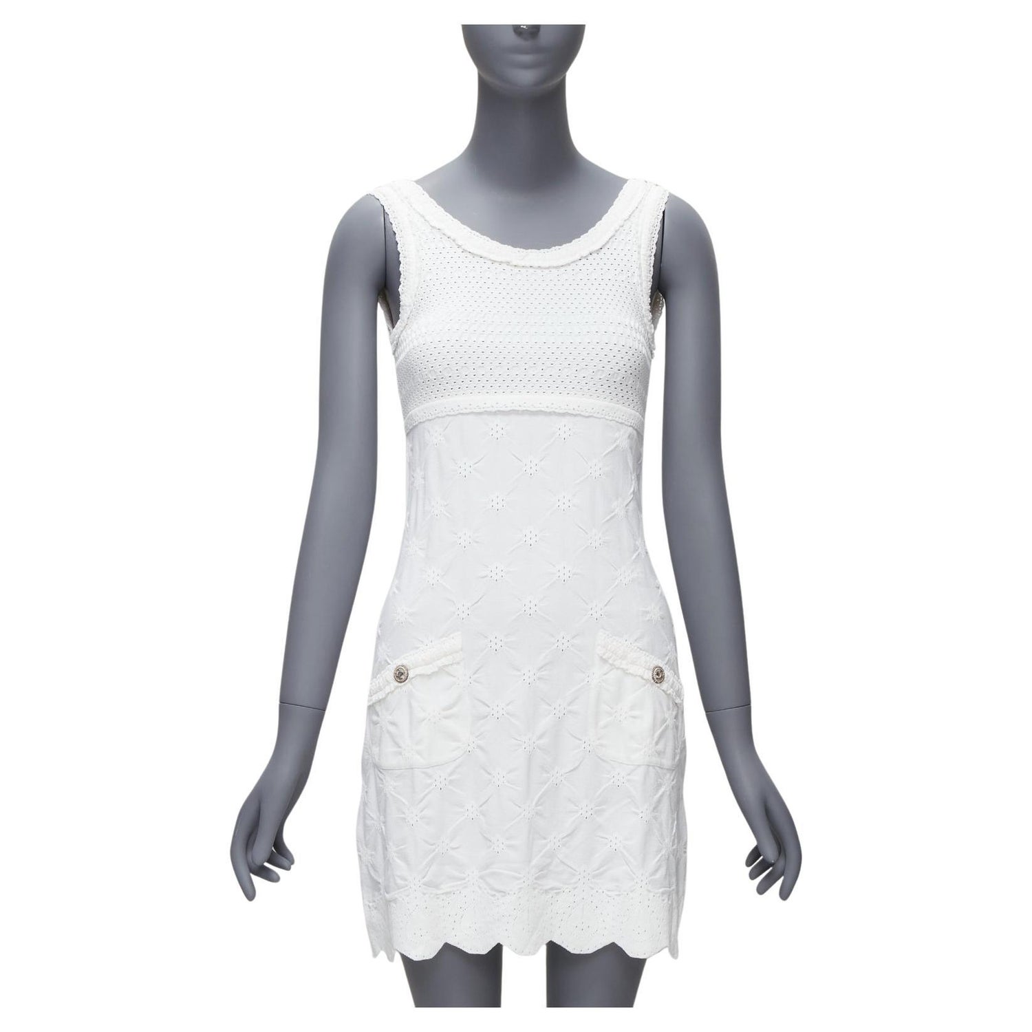 Chanel White Lace Dress - 12 For Sale on 1stDibs