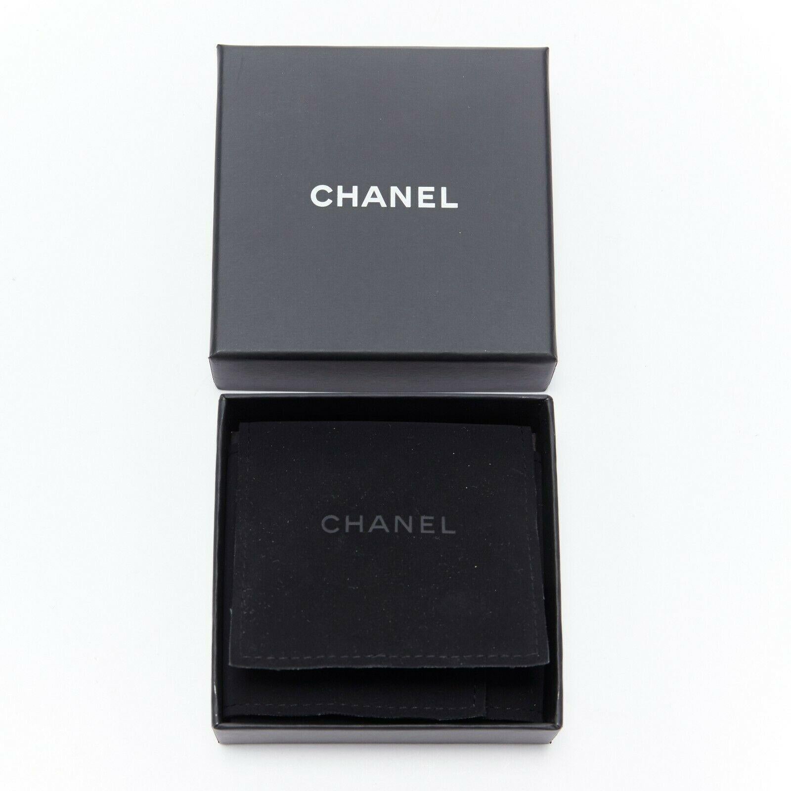 new CHANEL KARL LAGERFELD black enamel strass crystal embellished CC pin brooch 2