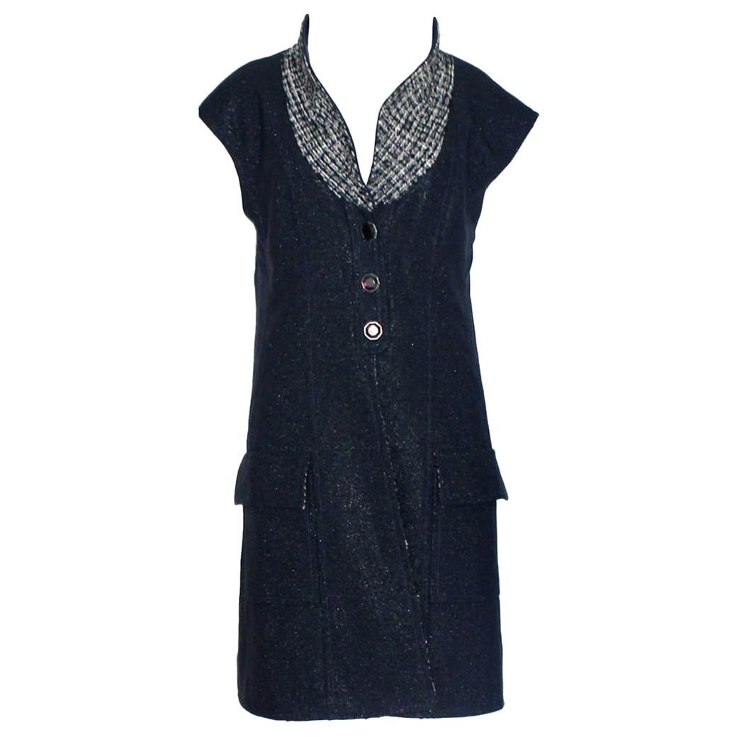NEW Chanel Lesage Metallic Tweed Long Gilet Vest Jacket Dress Coat Dress 42
