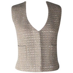 UNWORN Chanel Lesage Fantasy Tweed Sequin Gilet Vest Jacket 38