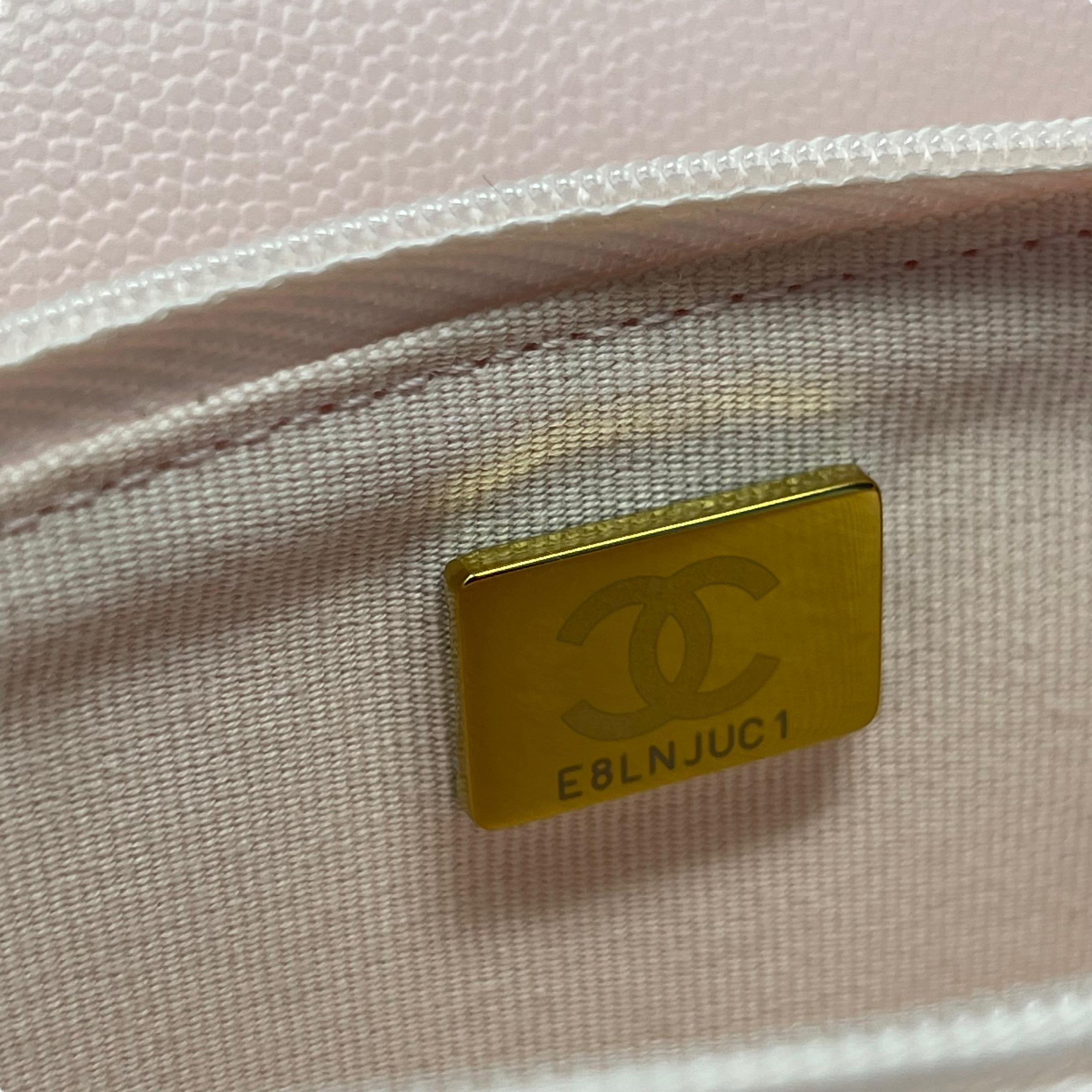 NEW Chanel Light Pink Classic Quilted Caviar Leather WOC Crossbody Bag For Sale 10