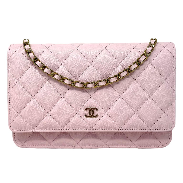 Chanel Timeless Clutch Bag In Rose Caviar Leather With Pale Gold Hardware  in Pink