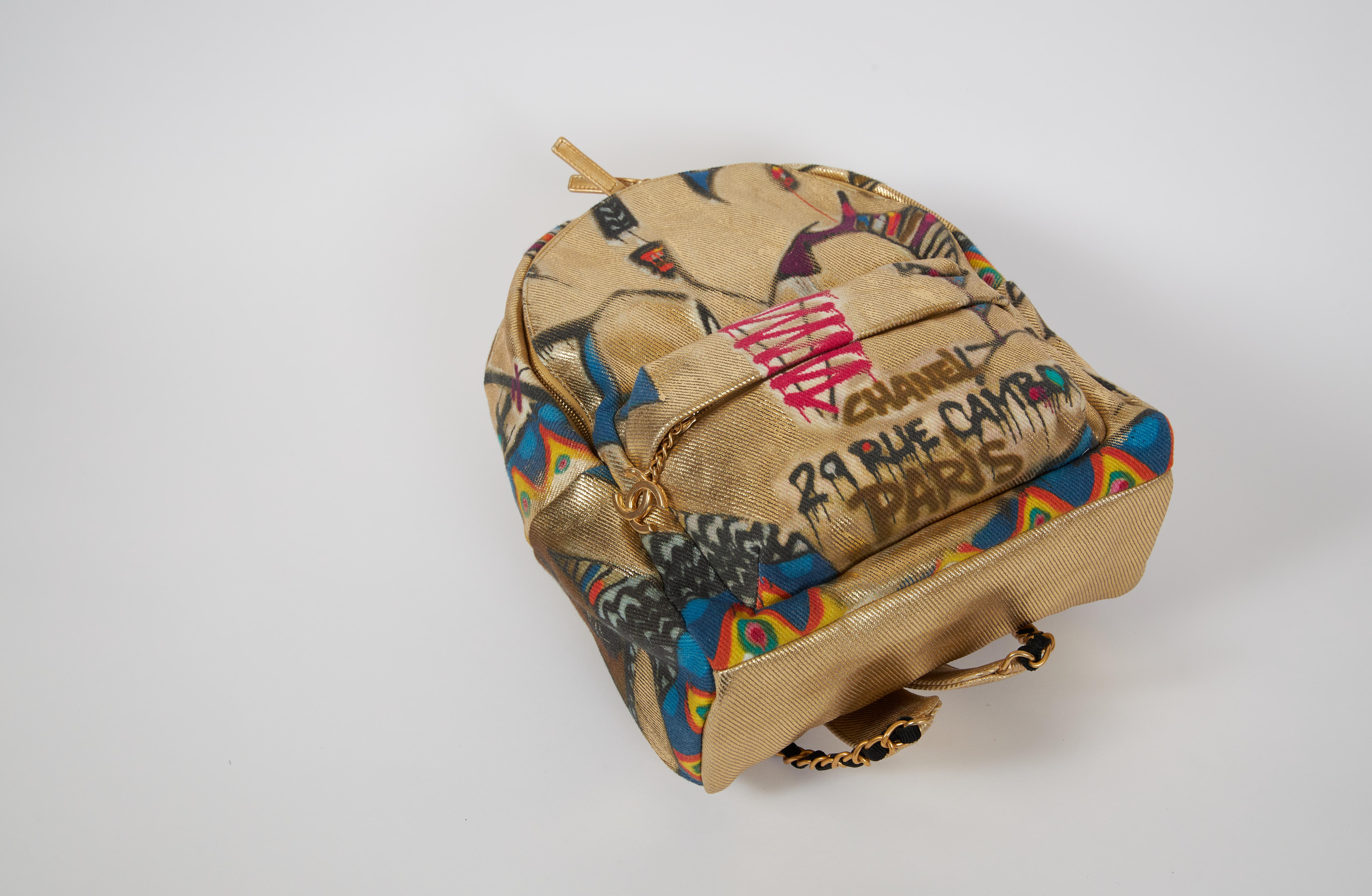 chanel backpack graffiti