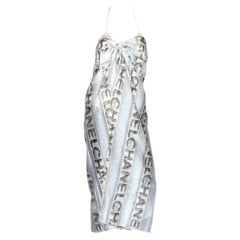 NEW Chanel 2PCS Logo Swimsuit & Cover Up Pareo Beachwear Poolside Set Ensemble