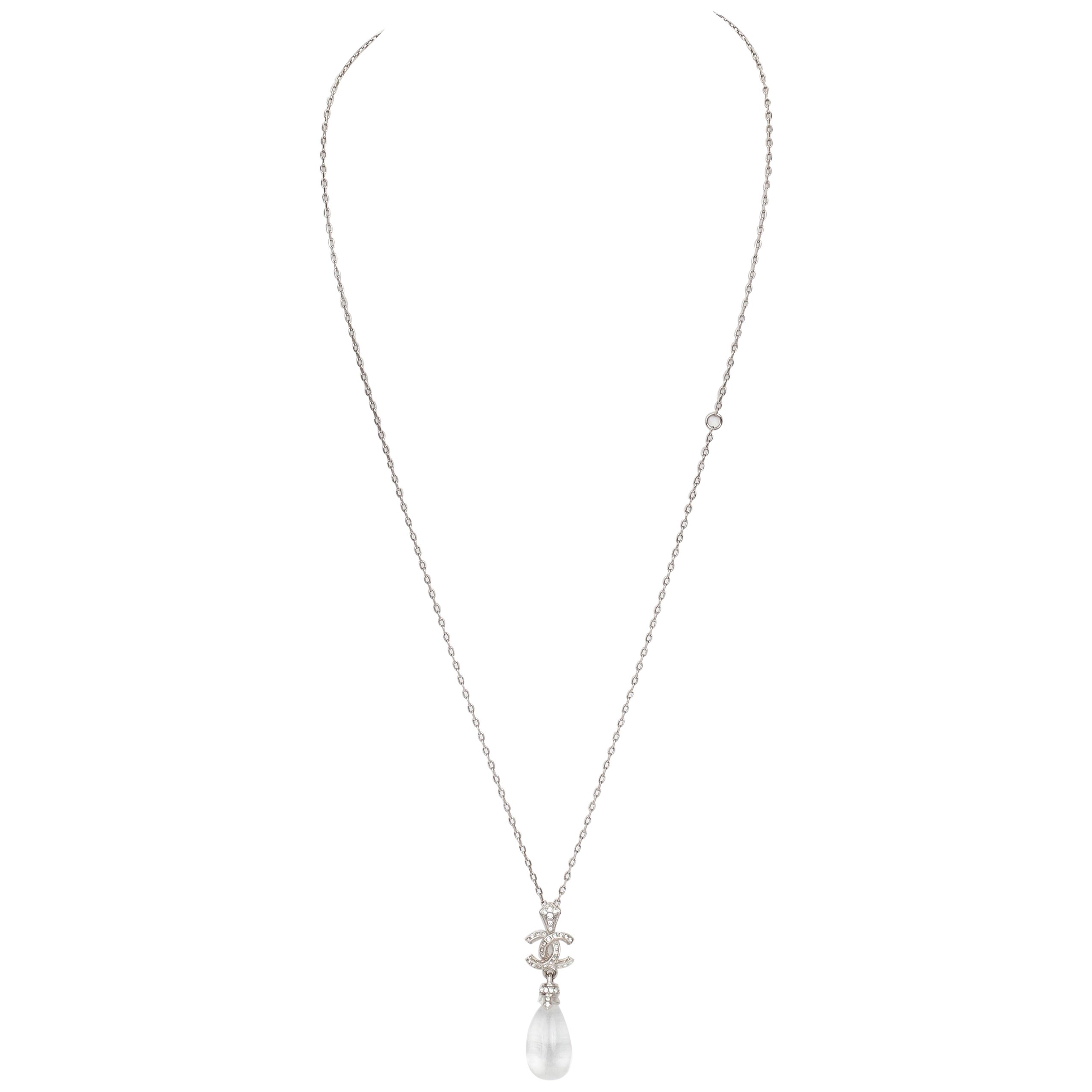 Nuevo Collar Chanel Colgante Gota Lucite con Caja