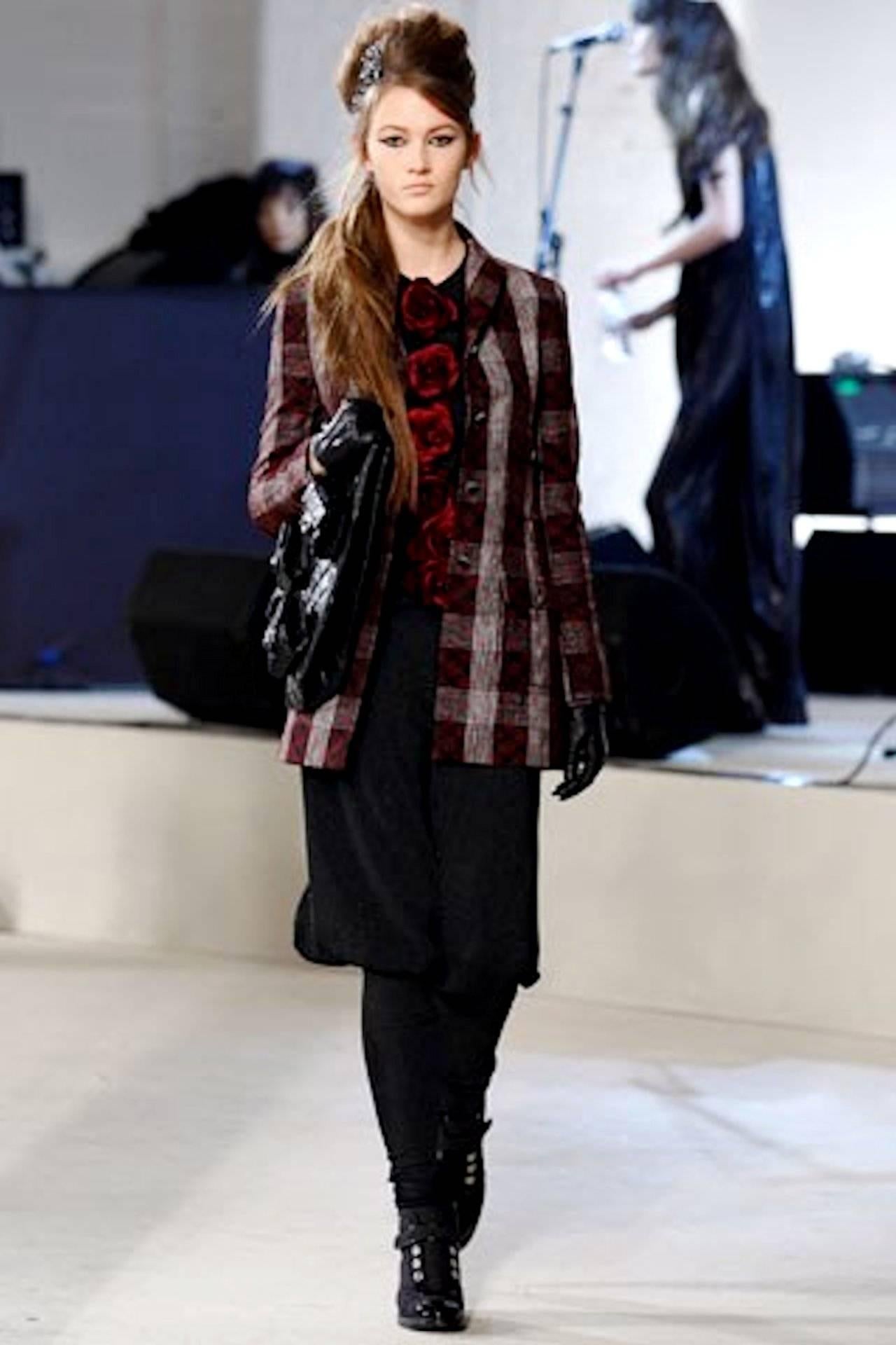 NEW Chanel Métiers d'Art Checked Tweed & Tulle Overlay Mesh Blazer Jacket Coat 2