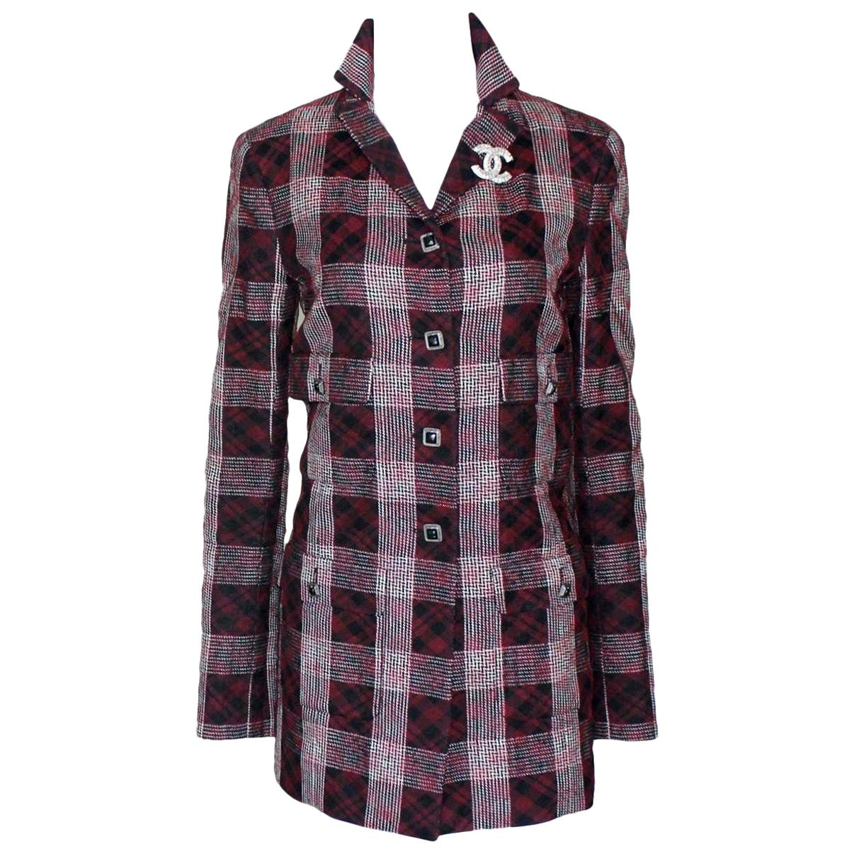 NEW Chanel Métiers d'Art Checked Tweed & Tulle Overlay Mesh Blazer Jacket Coat