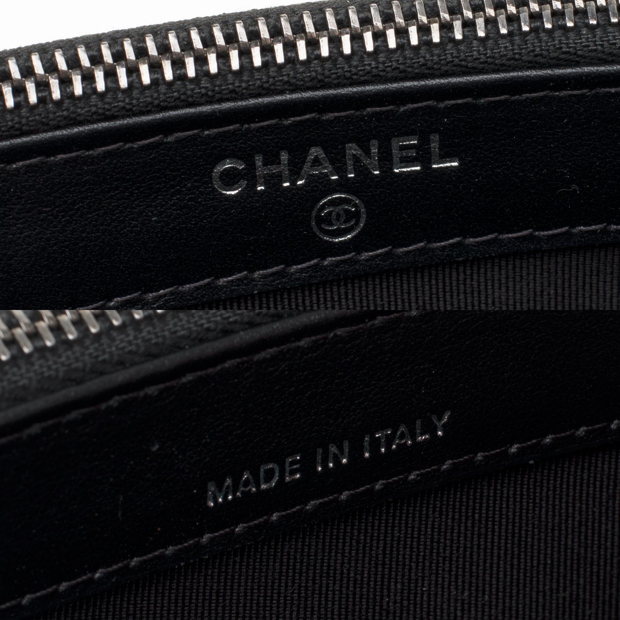 Black New-Chanel Mini Gabrielle shoulder bag in black calf embossed in crocodile style