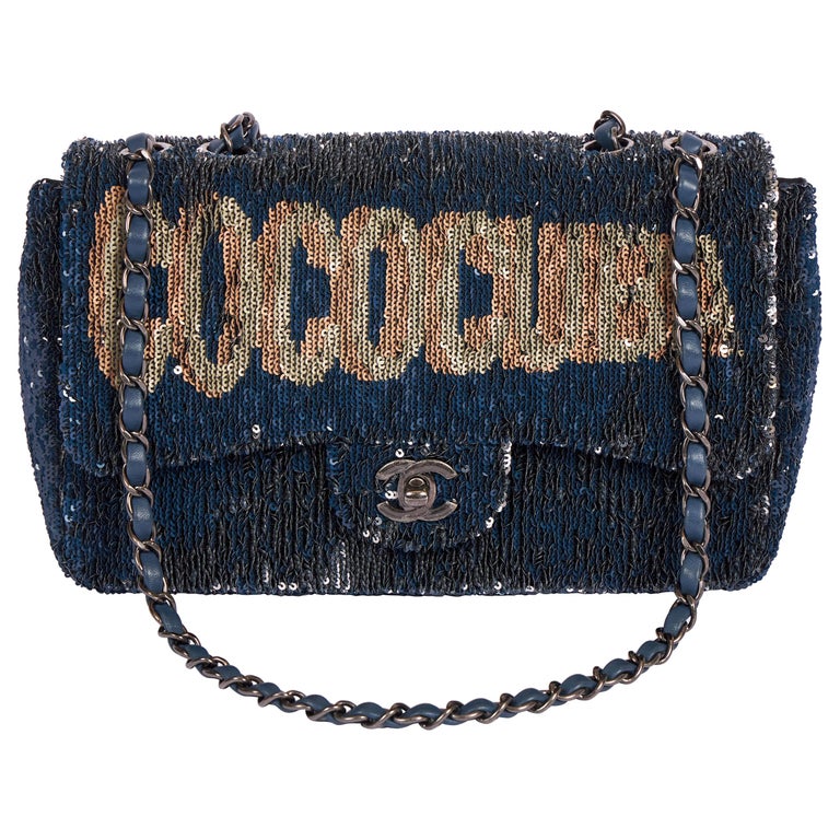 New Chanel Mint Coco Cuba Sequins Bag Blue in Box For Sale at 1stDibs