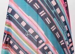 New Chanel Multicolor Cashmere Silk Shawl Scarf