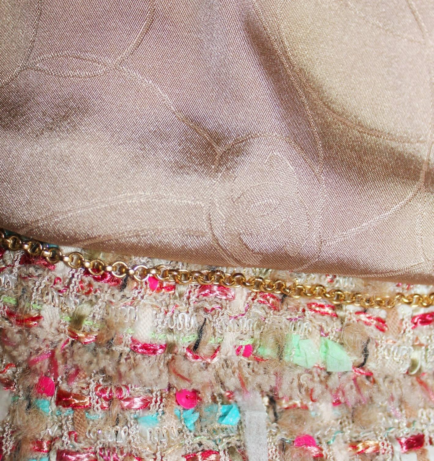 UNWORN Chanel Multicolor Lesage Fringed Fantasy Sequin Tweed Skirt Suit 36 In Excellent Condition In Switzerland, CH
