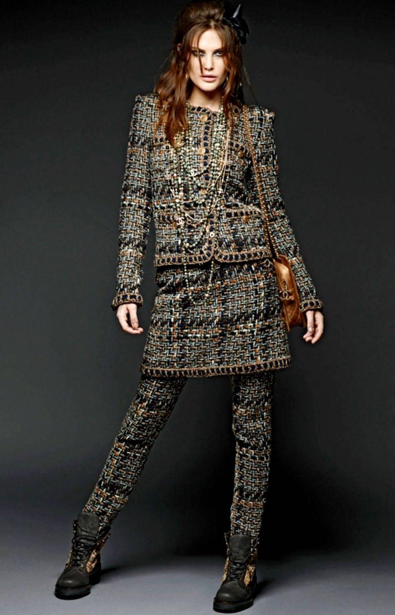 NEW Chanel Metallic Fantasy Tweed Dress with Braid Details 40