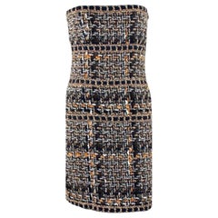 Retro NEW Chanel Metallic Fantasy Tweed Dress with Braid Details 40