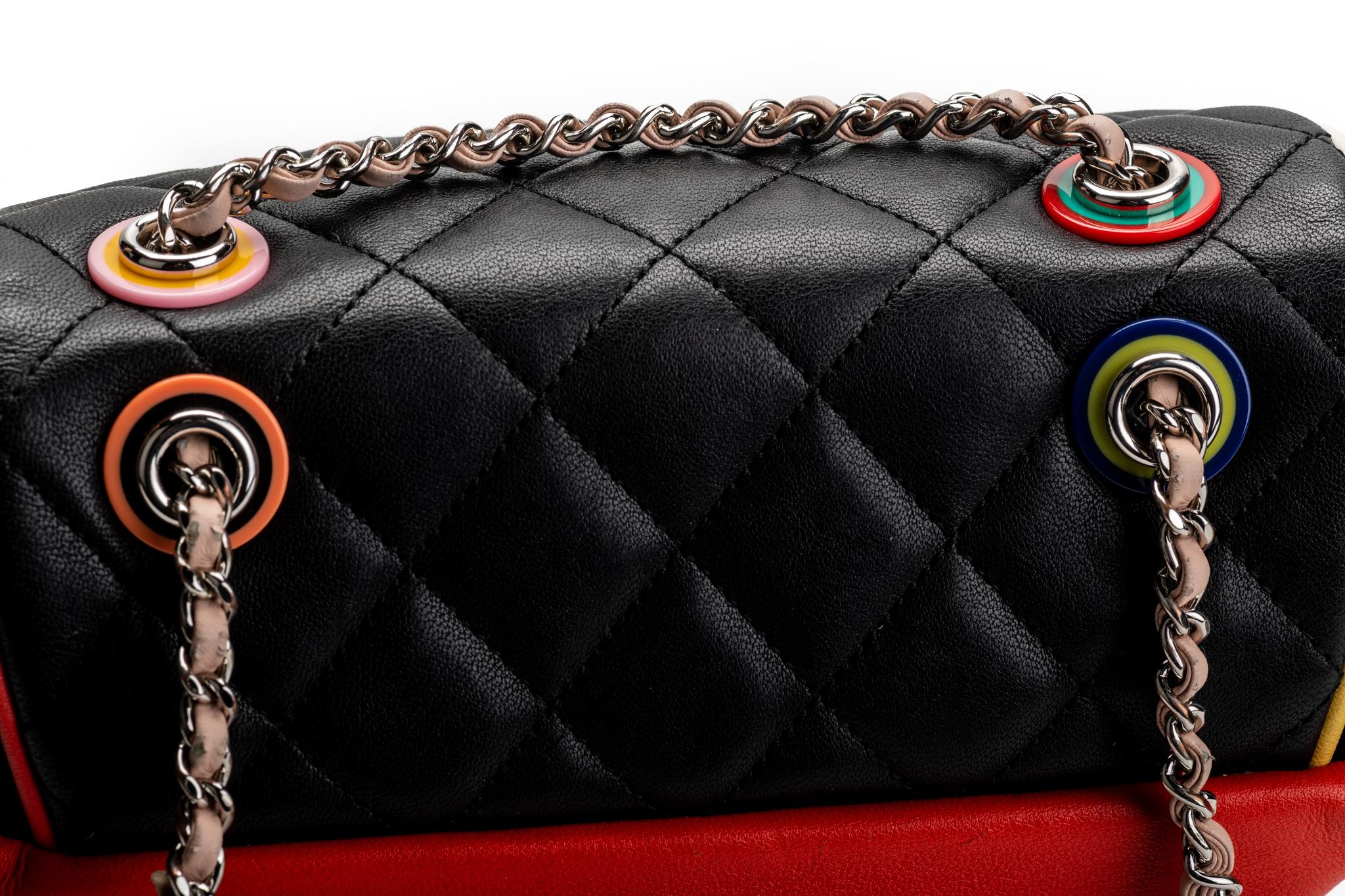 Black New Chanel Multicolor Quilted Backpack