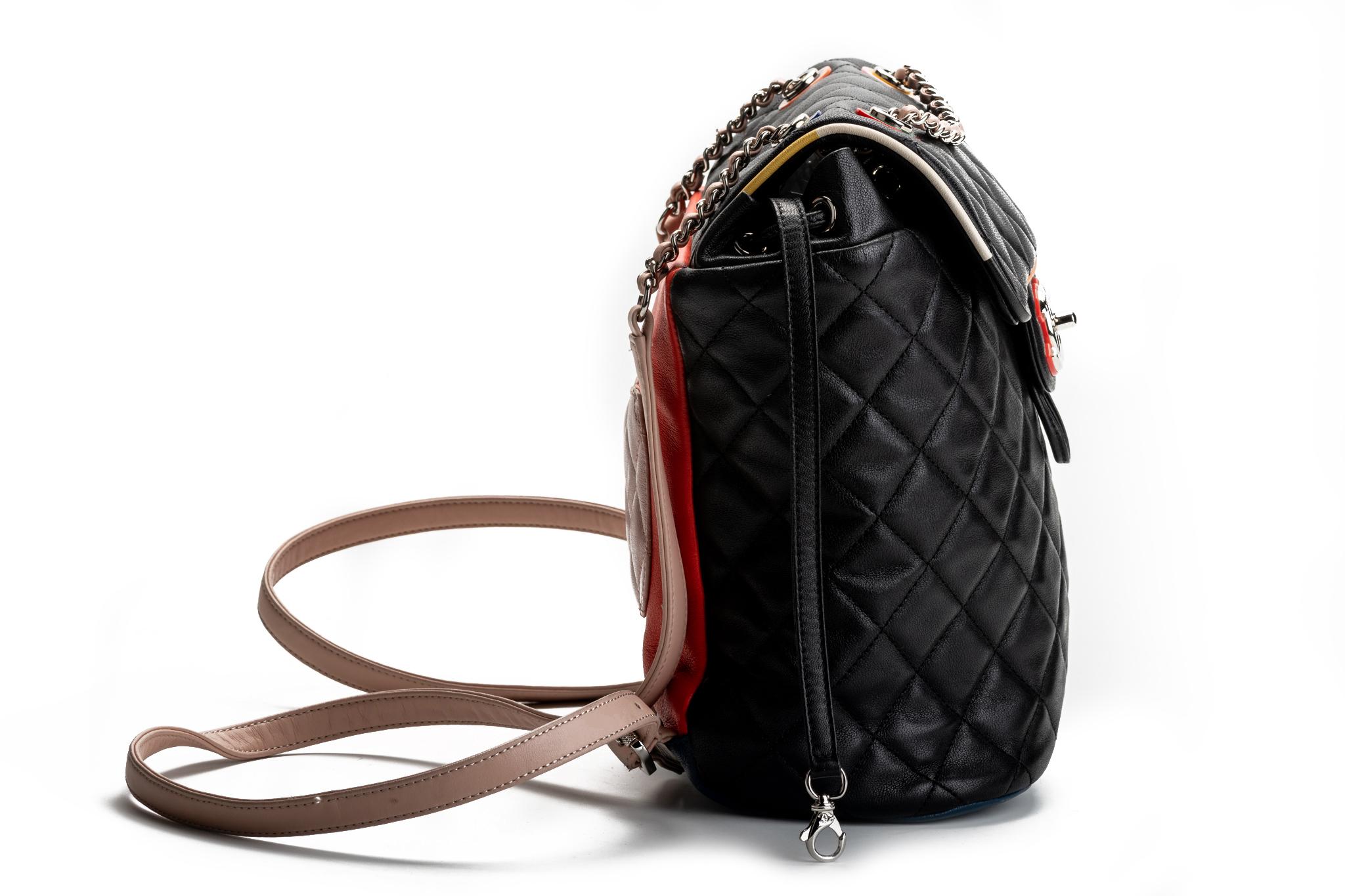 Women's New Chanel Multicolor Quilted Backpack