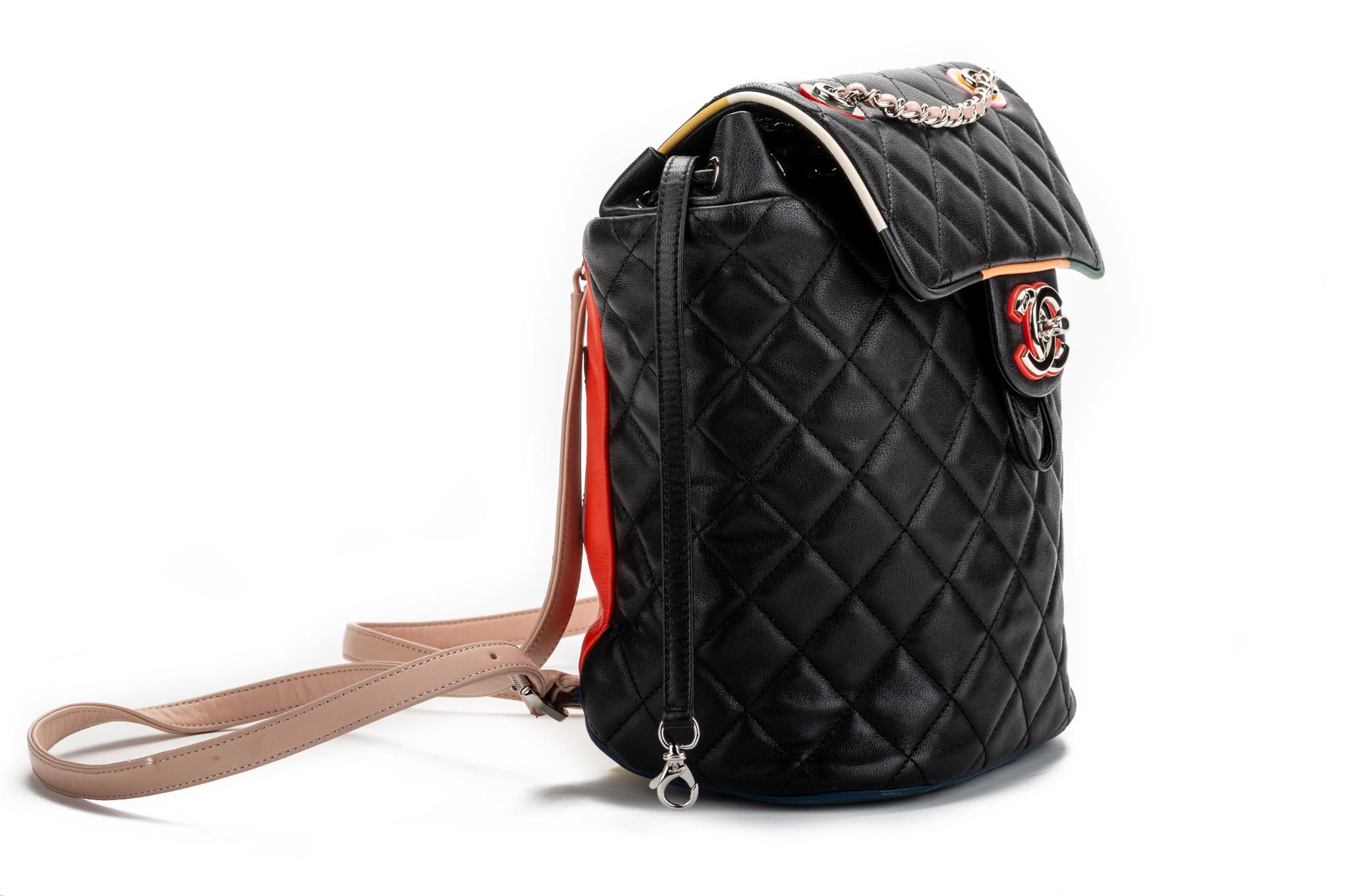 New Chanel Multicolor Quilted Backpack 4