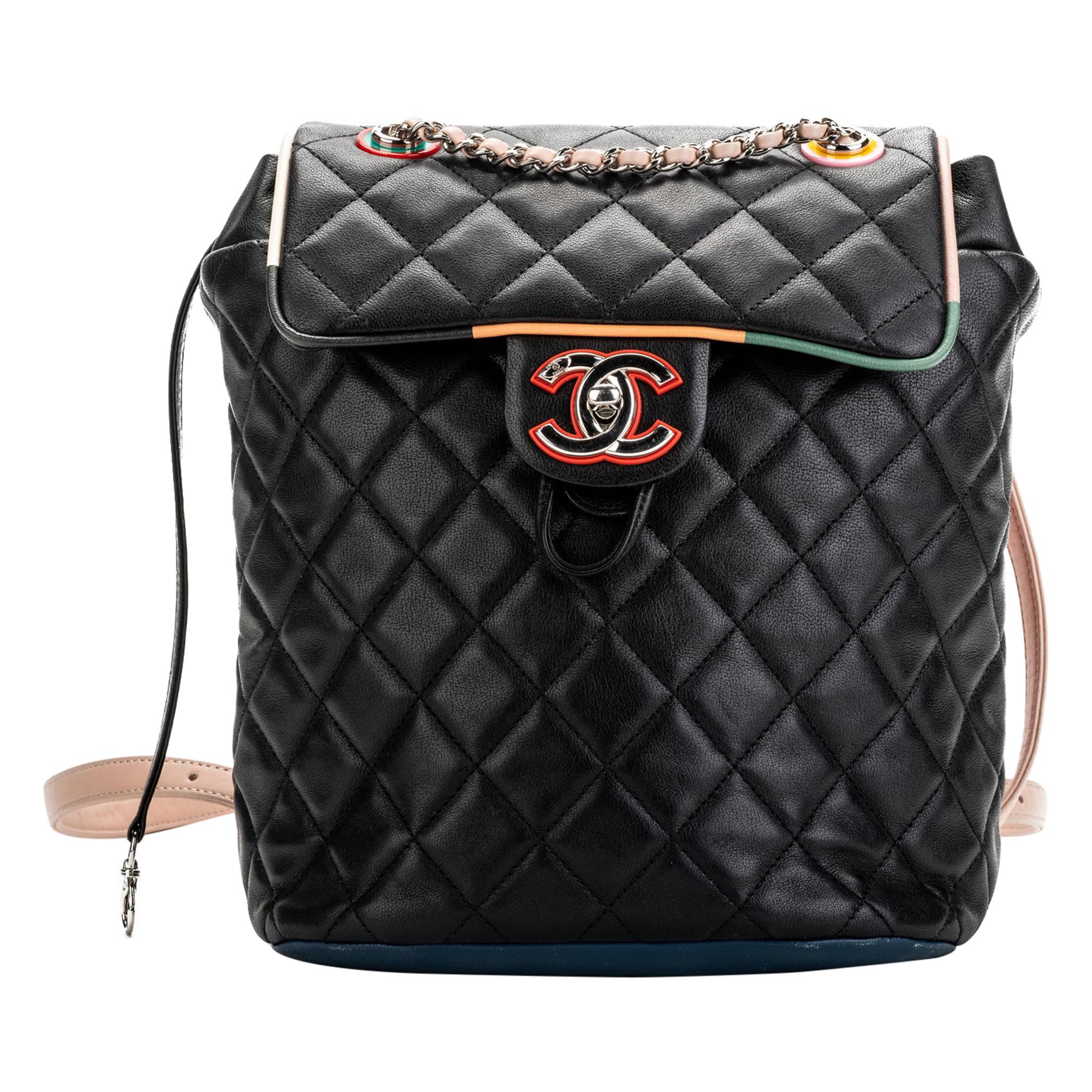 New Chanel Multicolor Quilted Backpack