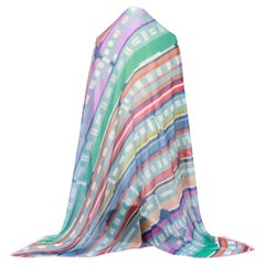 Châle en cachemire à rayures multicolores et écharpe de Chanel Nouveauté 132 cm
