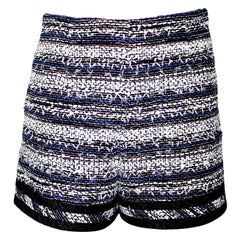 NUOVO Chanel Multicolor Tweed & Denim Jeans Hot Pants Shorts 36