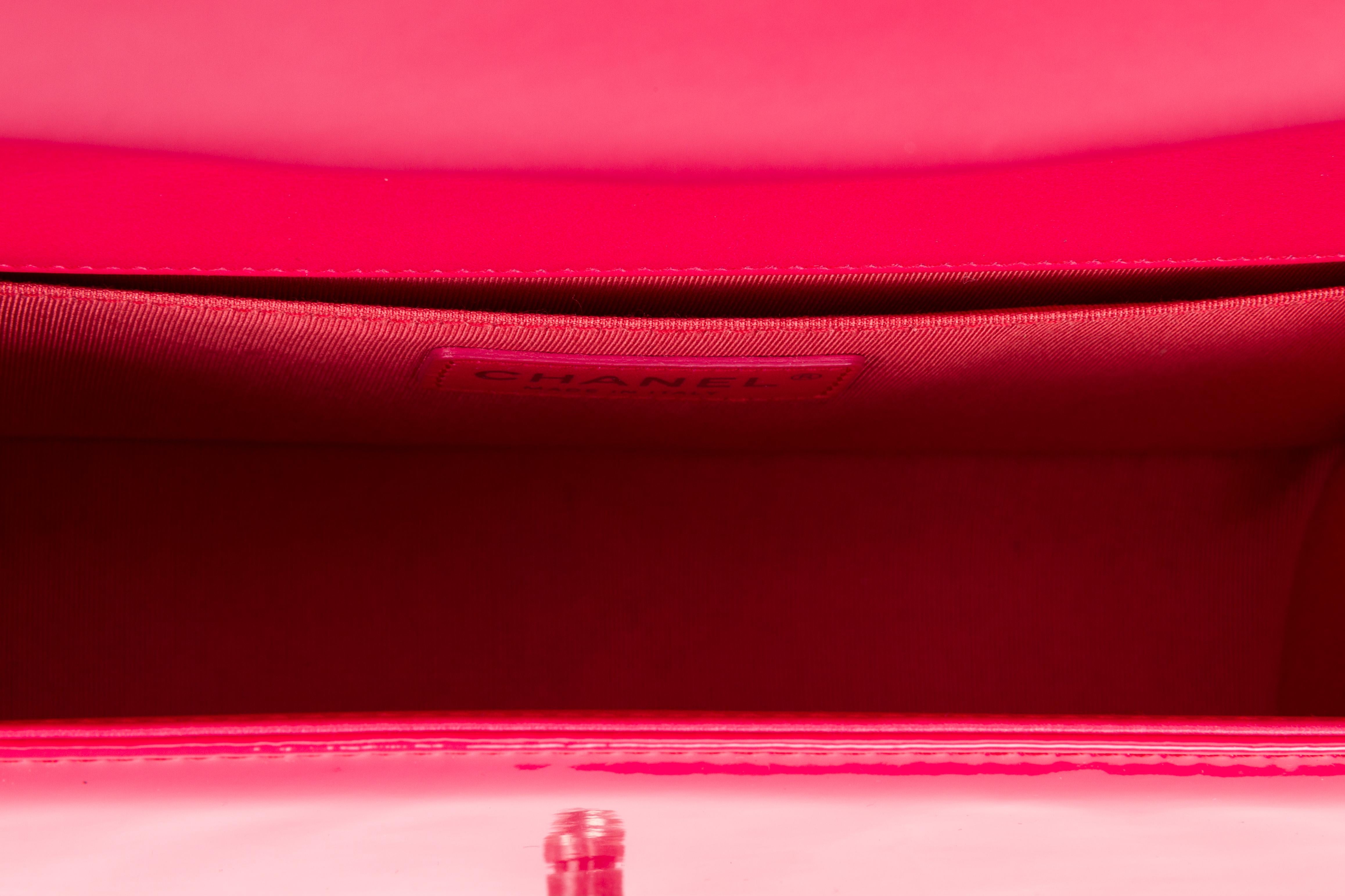 New Chanel New Patent Hot Pink Medium Boybag 5