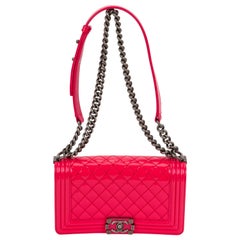 New Chanel New Patent Hot Pink Medium Boybag