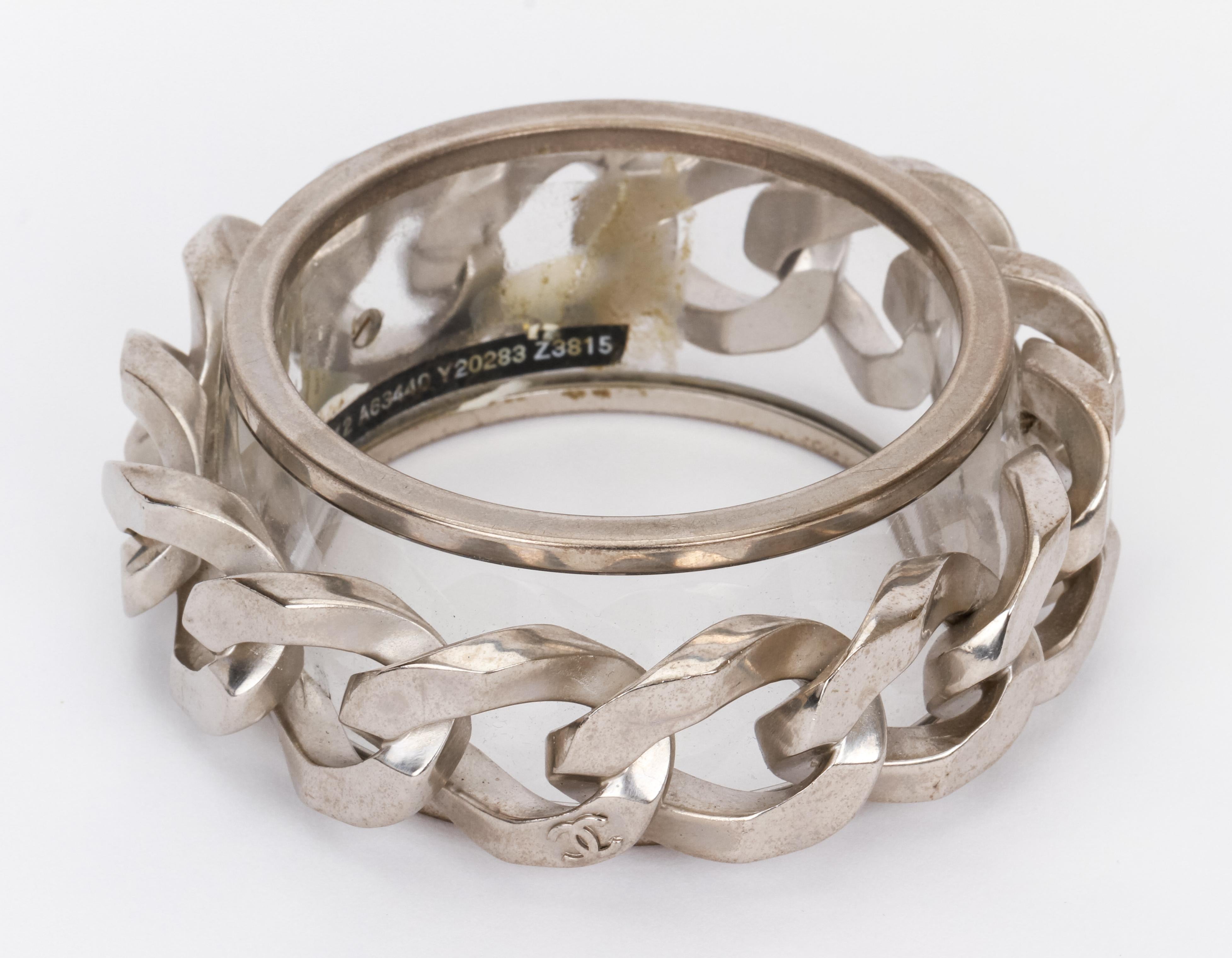 chanel silver bangle bracelet