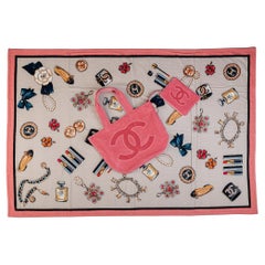 Nouvelle serviette de plage et fourre-tout rose Chanel  Set Iconic Design