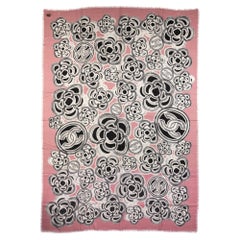 New Chanel Pink Camellia Cashmere Shawl