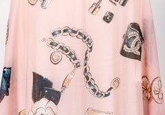 New Chanel Rosa Kaschmir Ikonen XL Schal 74"