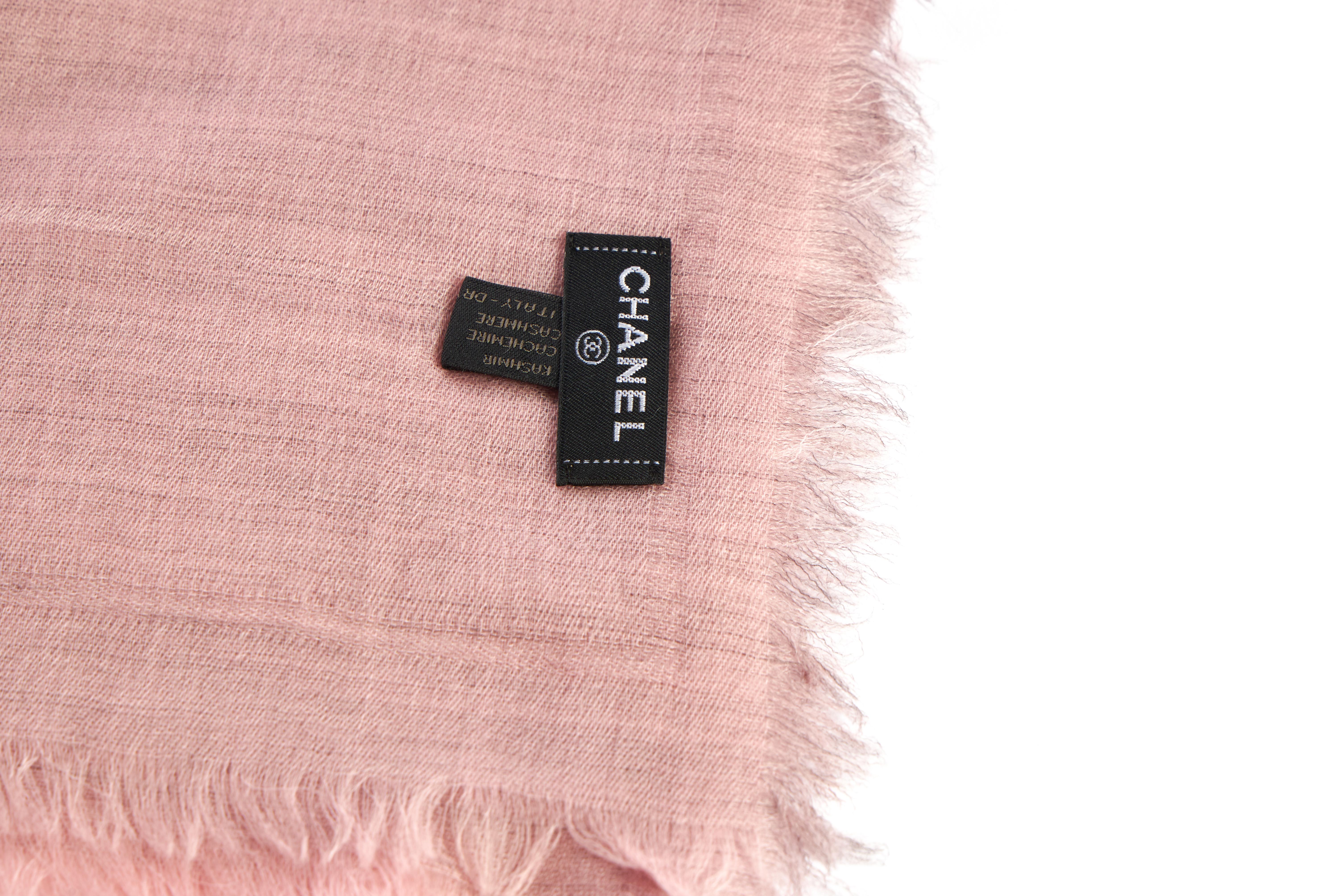 Neu Chanel Rosa Kaschmir Seidenschal Damen