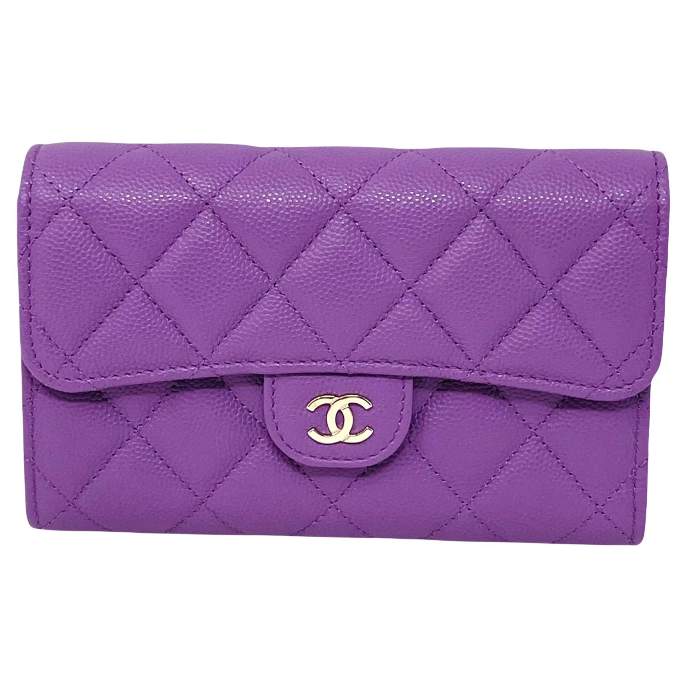 New Chanel Purple Metallic Clutch Bag at 1stDibs