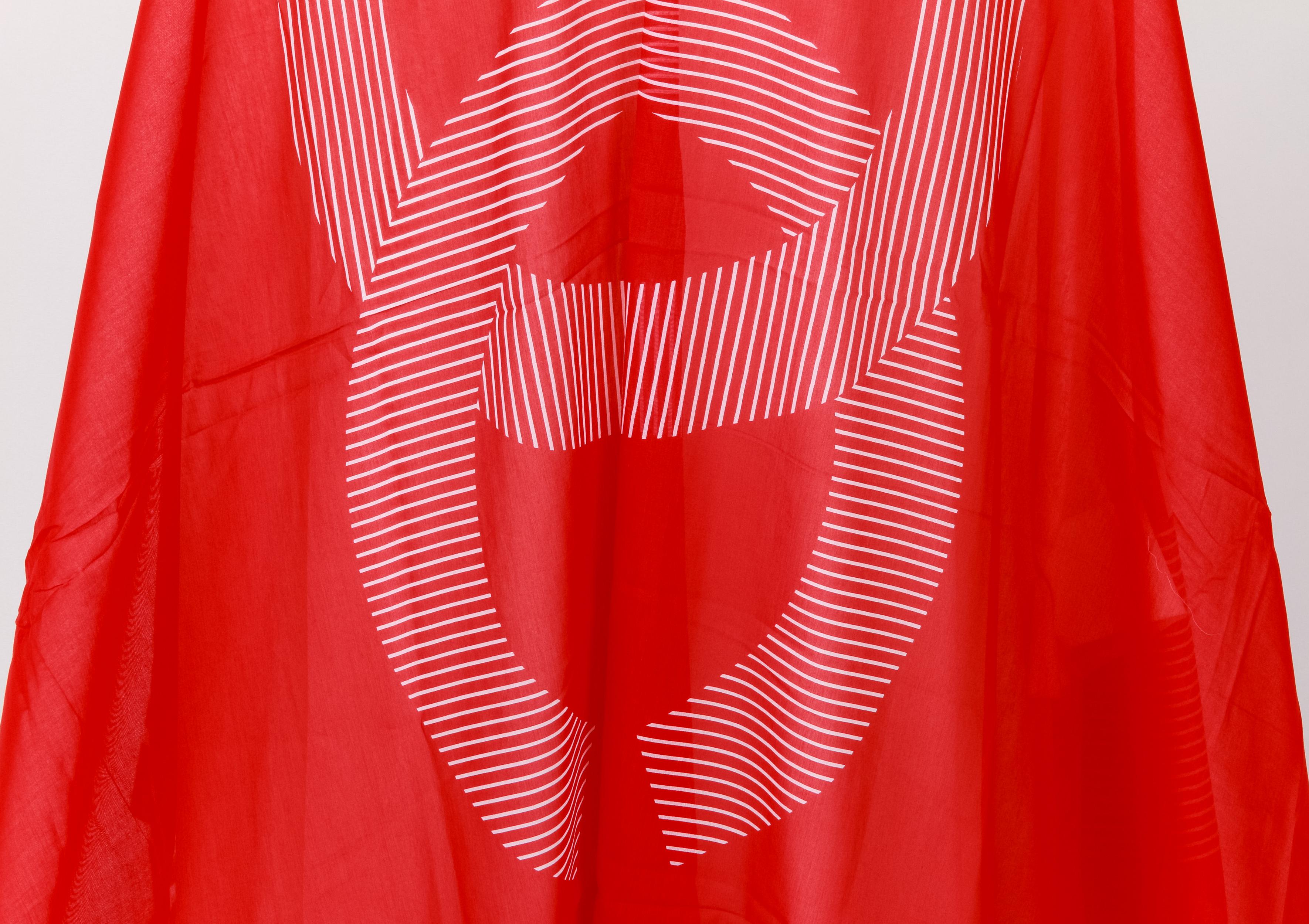 Chanel new red and white striped design shawl/sarong  
80% cotton, 20% silk, 
78