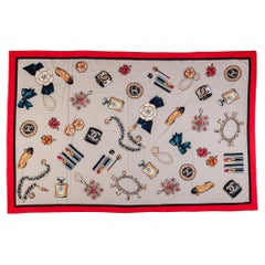 New Chanel Red Beach Towel and Tote Set Iconic Design (Ensemble serviette de plage et fourre-tout rouge)