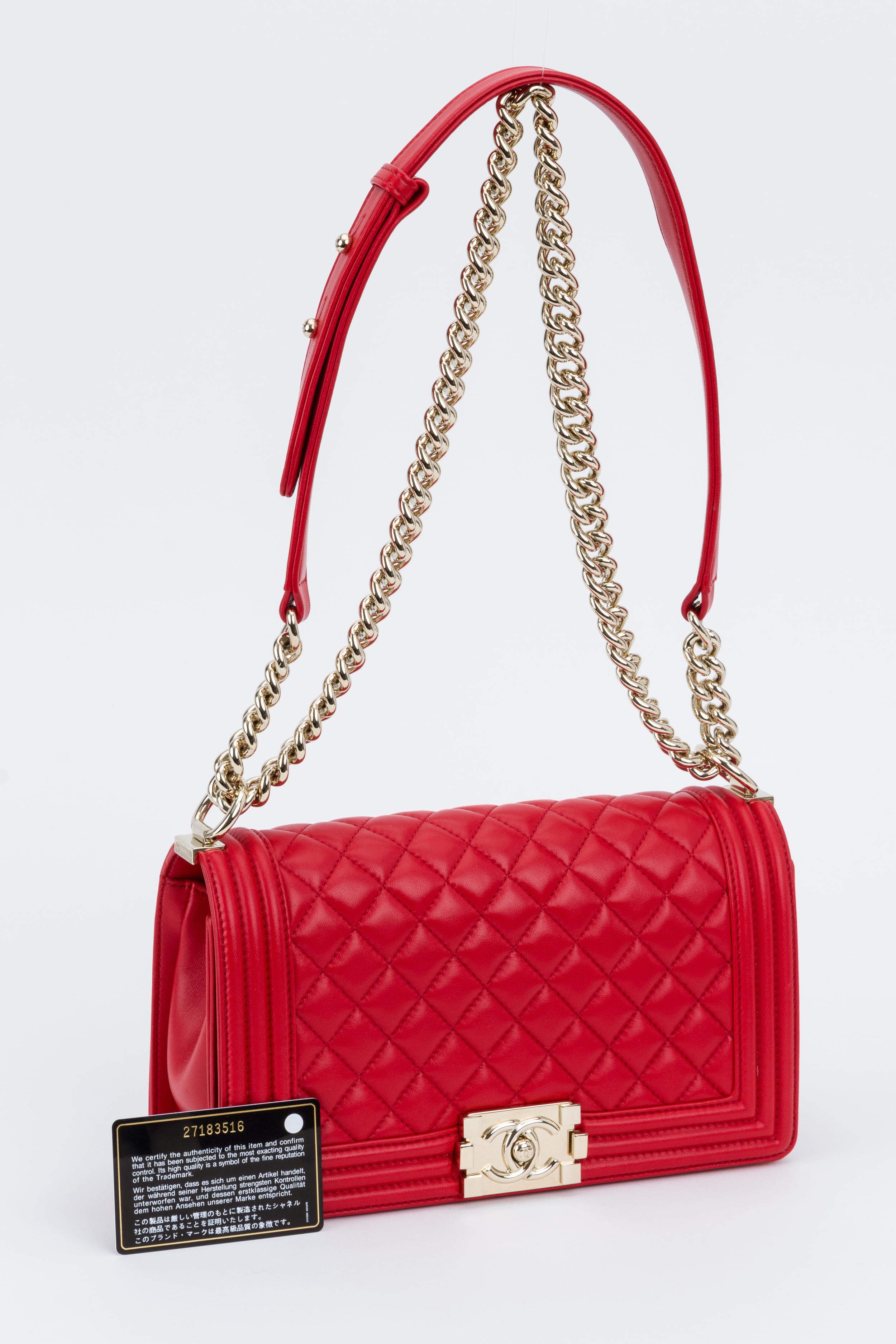 red chanel boy bag